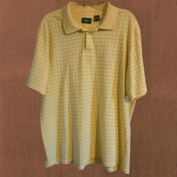 Haggar Men's Polo Yellow Stripes Size XL - Picture 1 of 4
